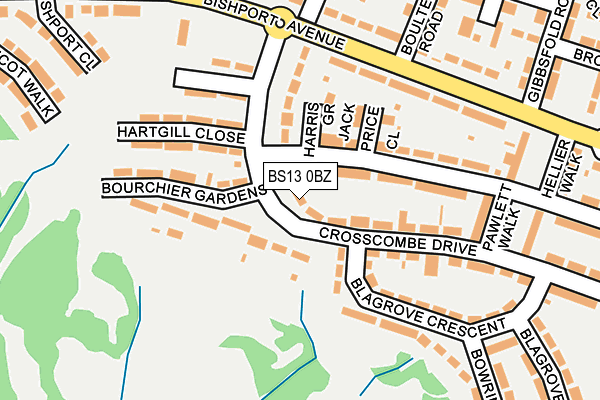 BS13 0BZ map - OS OpenMap – Local (Ordnance Survey)