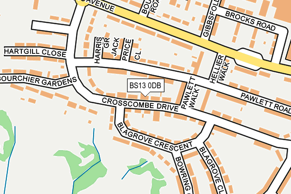 BS13 0DB map - OS OpenMap – Local (Ordnance Survey)