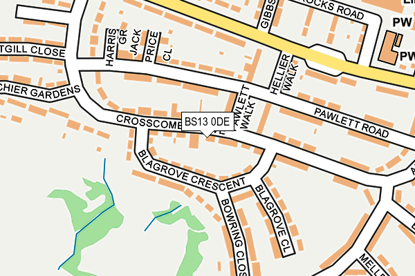 BS13 0DE map - OS OpenMap – Local (Ordnance Survey)