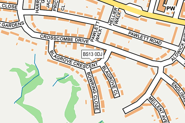 BS13 0DJ map - OS OpenMap – Local (Ordnance Survey)