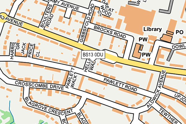 BS13 0DU map - OS OpenMap – Local (Ordnance Survey)