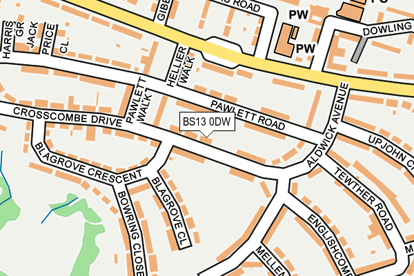 BS13 0DW map - OS OpenMap – Local (Ordnance Survey)