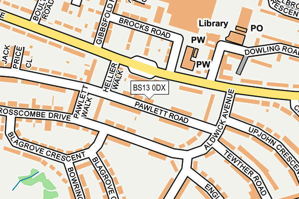 BS13 0DX map - OS OpenMap – Local (Ordnance Survey)