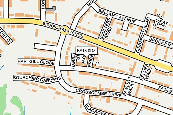 BS13 0DZ map - OS OpenMap – Local (Ordnance Survey)
