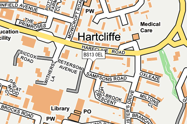 BS13 0EL map - OS OpenMap – Local (Ordnance Survey)