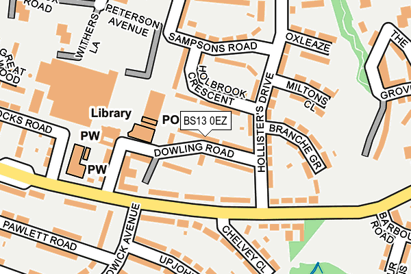 BS13 0EZ map - OS OpenMap – Local (Ordnance Survey)