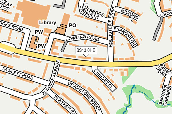 BS13 0HE map - OS OpenMap – Local (Ordnance Survey)