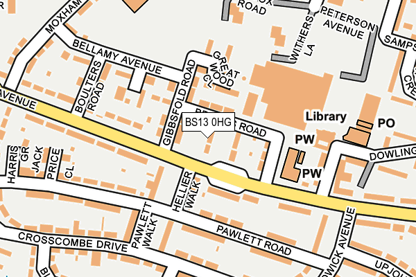 BS13 0HG map - OS OpenMap – Local (Ordnance Survey)