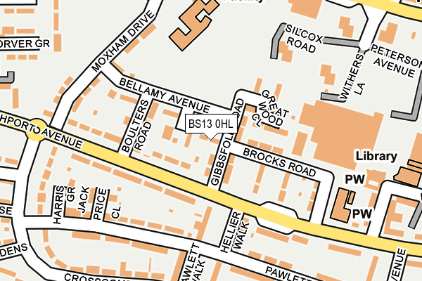 BS13 0HL map - OS OpenMap – Local (Ordnance Survey)