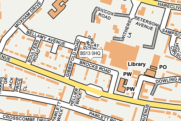 BS13 0HQ map - OS OpenMap – Local (Ordnance Survey)