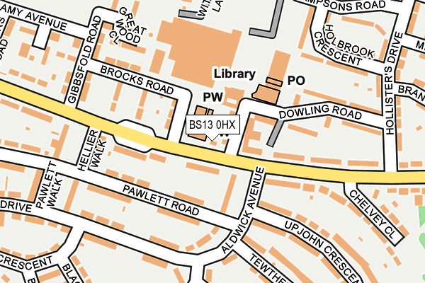BS13 0HX map - OS OpenMap – Local (Ordnance Survey)