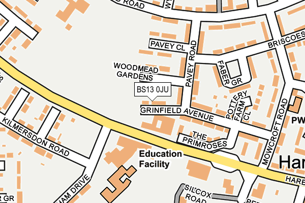 BS13 0JU map - OS OpenMap – Local (Ordnance Survey)