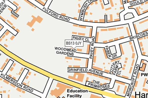 BS13 0JY map - OS OpenMap – Local (Ordnance Survey)