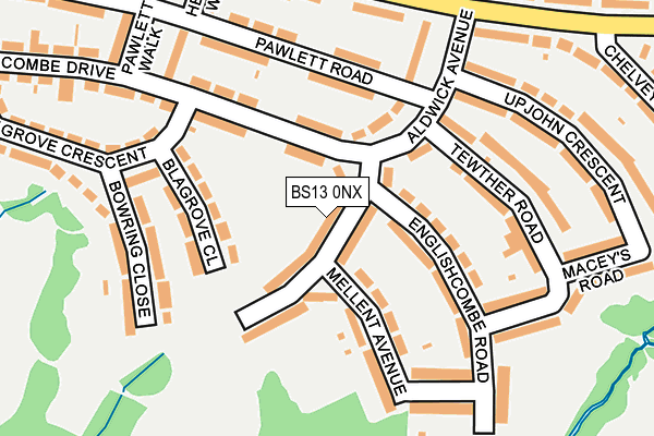 BS13 0NX map - OS OpenMap – Local (Ordnance Survey)