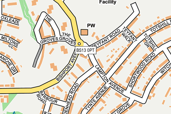 BS13 0PT map - OS OpenMap – Local (Ordnance Survey)