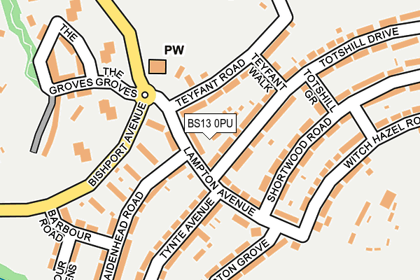 BS13 0PU map - OS OpenMap – Local (Ordnance Survey)