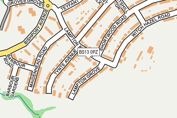 BS13 0PZ map - OS OpenMap – Local (Ordnance Survey)