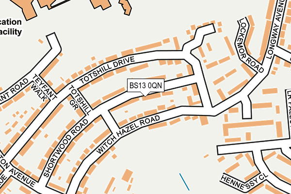 BS13 0QN map - OS OpenMap – Local (Ordnance Survey)