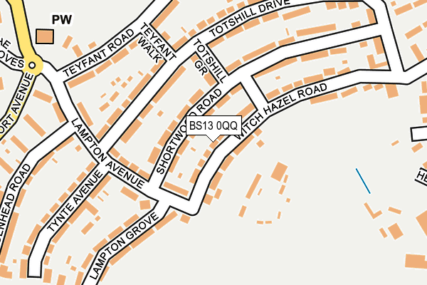 BS13 0QQ map - OS OpenMap – Local (Ordnance Survey)