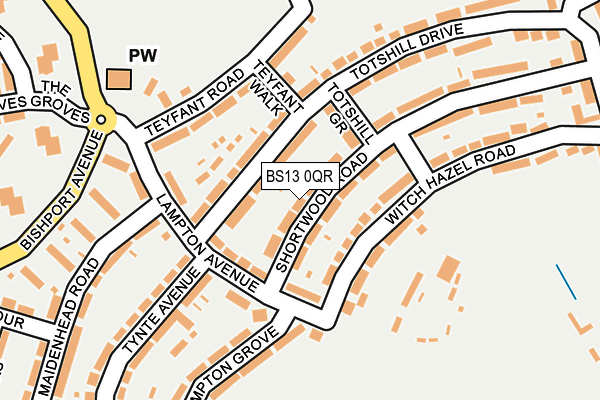 BS13 0QR map - OS OpenMap – Local (Ordnance Survey)