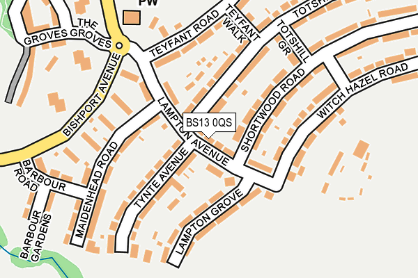 BS13 0QS map - OS OpenMap – Local (Ordnance Survey)