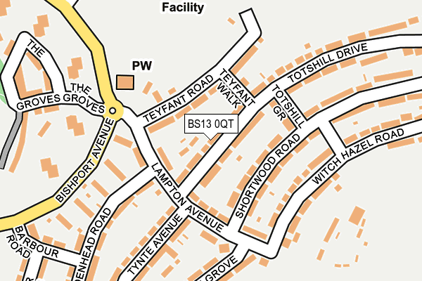 BS13 0QT map - OS OpenMap – Local (Ordnance Survey)