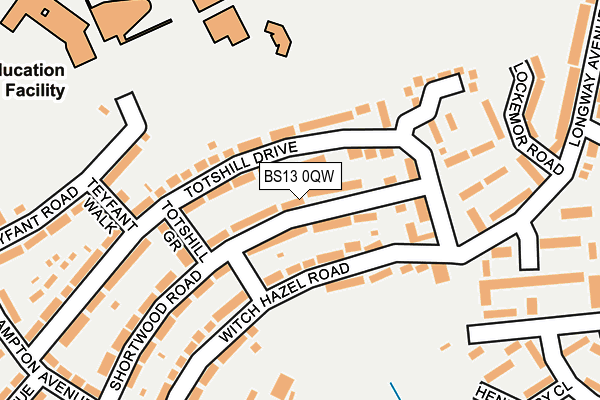 BS13 0QW map - OS OpenMap – Local (Ordnance Survey)