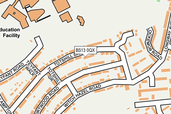 BS13 0QX map - OS OpenMap – Local (Ordnance Survey)