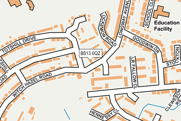 BS13 0QZ map - OS OpenMap – Local (Ordnance Survey)