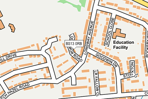 BS13 0RB map - OS OpenMap – Local (Ordnance Survey)