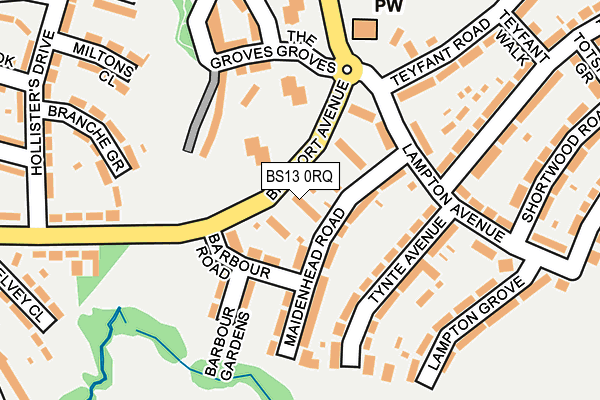 BS13 0RQ map - OS OpenMap – Local (Ordnance Survey)