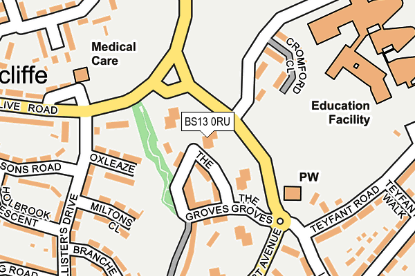 BS13 0RU map - OS OpenMap – Local (Ordnance Survey)