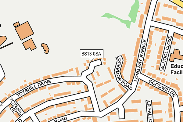 BS13 0SA map - OS OpenMap – Local (Ordnance Survey)
