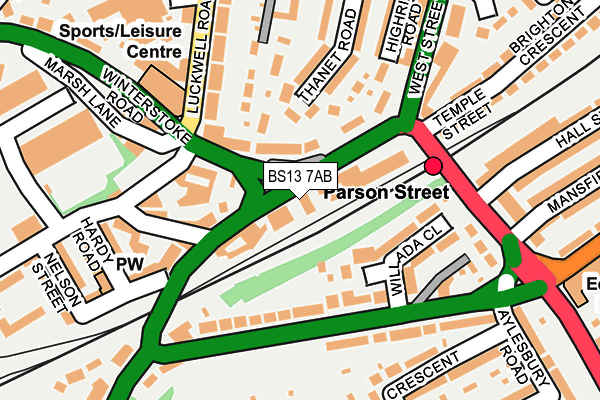 BS13 7AB map - OS OpenMap – Local (Ordnance Survey)