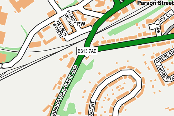 BS13 7AE map - OS OpenMap – Local (Ordnance Survey)