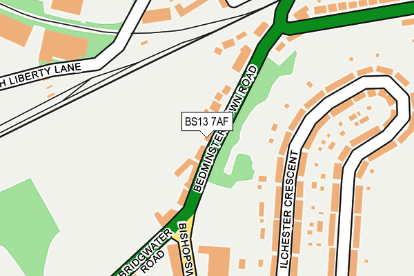 BS13 7AF map - OS OpenMap – Local (Ordnance Survey)