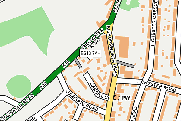 BS13 7AH map - OS OpenMap – Local (Ordnance Survey)