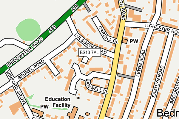 BS13 7AL map - OS OpenMap – Local (Ordnance Survey)