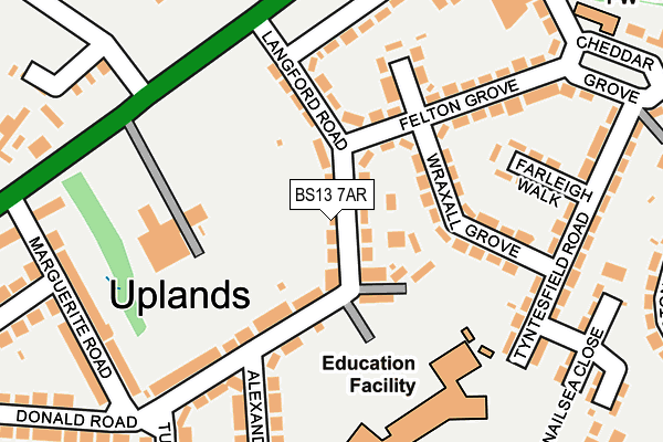 BS13 7AR map - OS OpenMap – Local (Ordnance Survey)