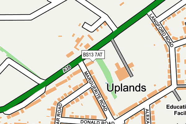 BS13 7AT map - OS OpenMap – Local (Ordnance Survey)