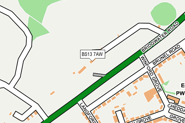 BS13 7AW map - OS OpenMap – Local (Ordnance Survey)