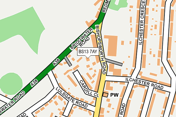 BS13 7AY map - OS OpenMap – Local (Ordnance Survey)