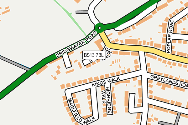 BS13 7BL map - OS OpenMap – Local (Ordnance Survey)