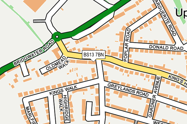 BS13 7BN map - OS OpenMap – Local (Ordnance Survey)