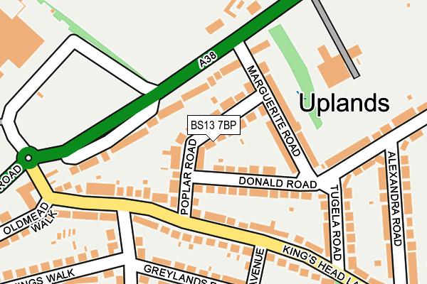 BS13 7BP map - OS OpenMap – Local (Ordnance Survey)