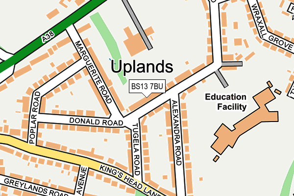 BS13 7BU map - OS OpenMap – Local (Ordnance Survey)