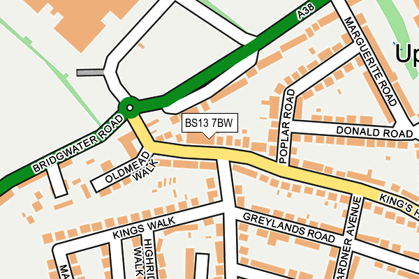 BS13 7BW map - OS OpenMap – Local (Ordnance Survey)