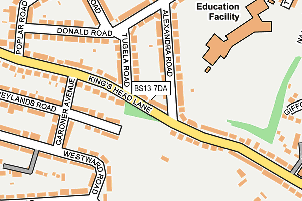 BS13 7DA map - OS OpenMap – Local (Ordnance Survey)