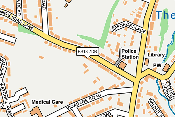 BS13 7DB map - OS OpenMap – Local (Ordnance Survey)