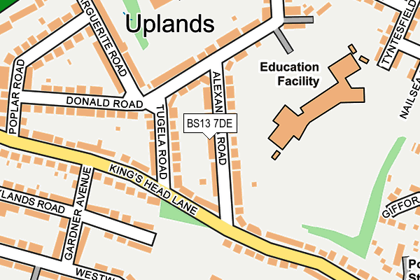 BS13 7DE map - OS OpenMap – Local (Ordnance Survey)